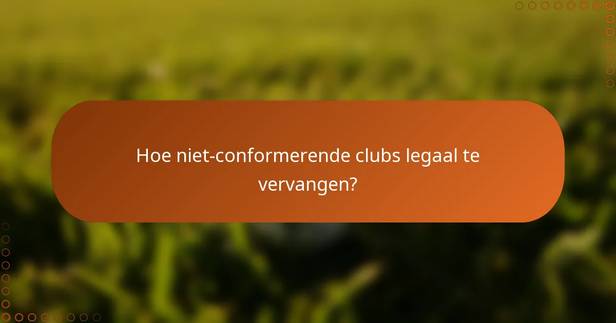 Hoe niet-conformerende clubs legaal te vervangen?